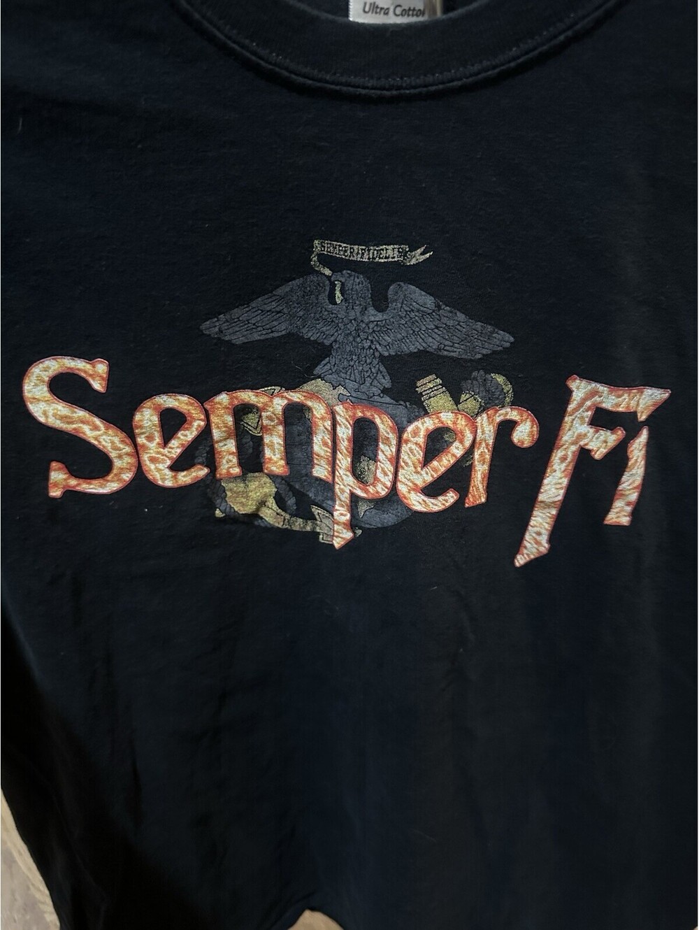 Semper Fi USMC Marine Corps T Shirt Mens XL Black Military Graphic Tee